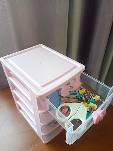 Lovely Pink Mini Receiving Storage Box With Multi-layers And Pink Bowknot Handle Gift for Mothers, Girls, Small Items Keeping Box (Four layers (7.06 x 5.22 x 8.05 inches)) thumbnail 5