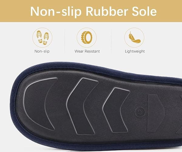ONCAI Mens Cozy Memory Foam scuff Slippers Slip On Warm House Shoes Indoor/Outdoor With Best Arch Support thumbnail 5