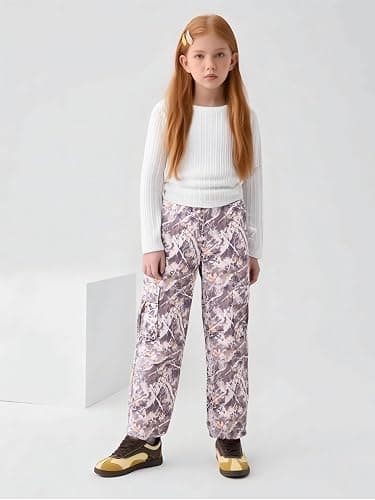 Azmxynol Tween Girls Clothes 2 Piece Long Sleeve Top + Cargo Pants, Teen Girls Fall Clothing Set, Sizes 7-15 Years thumbnail 5