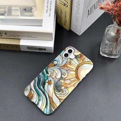 Case for iPhone 16,Waves Marble Sun Glass Phone Case Slim Silicone Shockproof Cover for Girls Women（Glossy & Durable） thumbnail 7