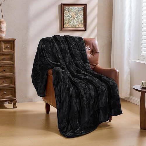 Super Fuzzy Soft Sherpa Fleece Weighted Blanket, 15 lbs Dual Sided Fluffy Heavy Weighted Blankets for Adults - No Bunching with Double Layers of Soft Inner Lining (60"x 80", 15 Pounds) thumbnail 2