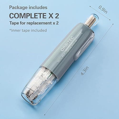 BITOSEE Refillable Retractable Quick Dry White Correction Tape,Mini Small Aesthetic Cute Correction Tape, with Easy to Use Kawaii Pen Shaped Applicator,for School Office Supplies thumbnail 2