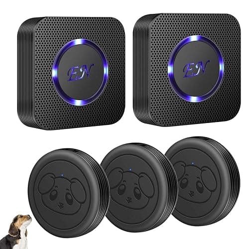 Dog Door Bell Doggie doorbells for Potty Training with Warterproof Touch Button Dog Bells Included 2 Receivers + 3 Buttons - Image 1