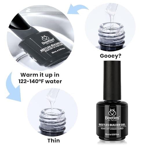 Beetles Builder Gel for Nails, 8 in 1 Jelly Nude Gel Builder for Building Nails Apex & Nail Extension Strengthener Thin Nails DIY Fall Nails Art Design for Beginner Women UV & LED Lamp Needed thumbnail 7