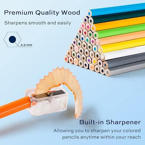 finenolo 72 Colored Pencils for Adult Coloring Books, Soft Core, Art Drawing Pencils for Artists Beginners, Coloring Pencils Set with Sharpener for Coloring, Sketching, Painting thumbnail 6