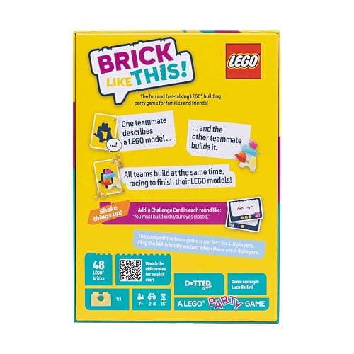 Asmodee Brick Like This! The Official Lego Party Game - A Fast, Fun Building Game for Families, Kids, Teens & Adults, Ages 7+, 2-8 Players, 15 Minute Playtime | A Fast, Fun Building Game for Families, Kids, Teens & Adults, Ages 7+, 2-8 Players, 15 Minute Playtime thumbnail 3