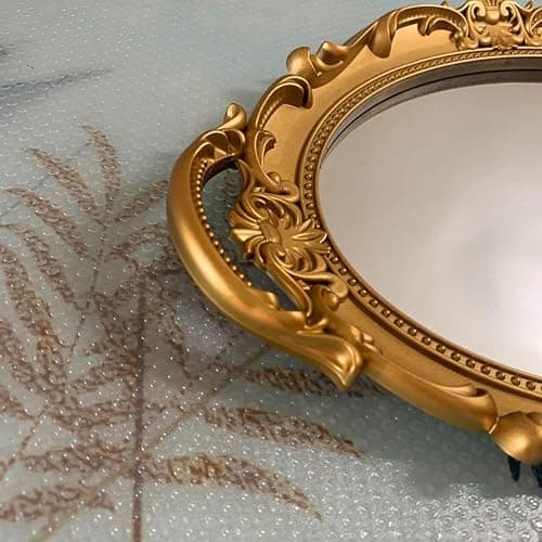 XPXKJ 7 Inch Vintage Heart Mirror - Elegant Desk Makeup Mirror with Double Sided 360 Degree Rotation Vanity Mirror for Coquette Room Decor (Beige 1pcs) - Beige thumbnail 6