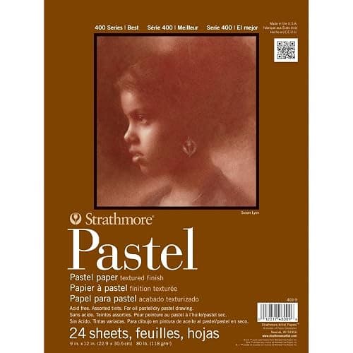 Strathmore 400 Series Pastel Pad, Assorted Colors, 9"x12" Glue Bound, 24 Sheets - Image 1