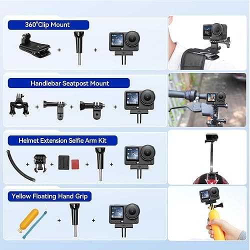 DJI Osmo Action 6 8K Waterproof Action Camera Bundle | 1/1.1" Square Sensor, 50GB Built-In Storage, Original Essential Combo + 58-in-1 Accessory Kit + Extra 64GB Card thumbnail 4