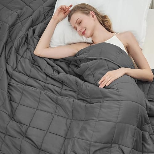 Weighted Blanket for Adults 20lbs, 48"x72", Twin Full Size Cooling Heavy Throw Blanket for 130-220lbs, Microfiber Soft Thick Big Blankets Weighted Comforter Breathable Gift for Sleeping, Grey - Image 1