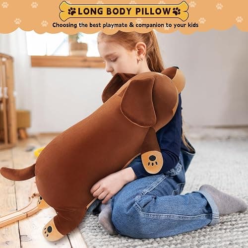 30'' Giant Dachshund Dog Plush Stuffed Animal- Weiner Dog Plush Pillow Plushies, Large Sleeping Dachshund Plush Toy, Cute Hugging Weiner Dog Stuffed Animal, Birthday Gifts for Kids Girls Boys thumbnail 5