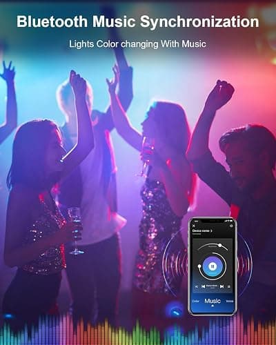 LED Strip 30m, Bluetooth LED Streifen,RGB LED Strip Farbwechsel LED Lichterkette mit Steuerbar via App, Fernbedienung, Sync mit Musik, Bänder für Schlafzimmer TV Zuhause Schrankdek thumbnail 7