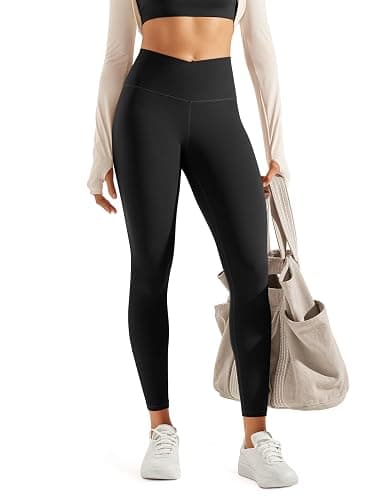 ODODOS Women's Crossover Leggings with Back Pocket, 23" / 25" / 28" Buttery Soft V High Wasit Lounge Yoga Pants - Image 1