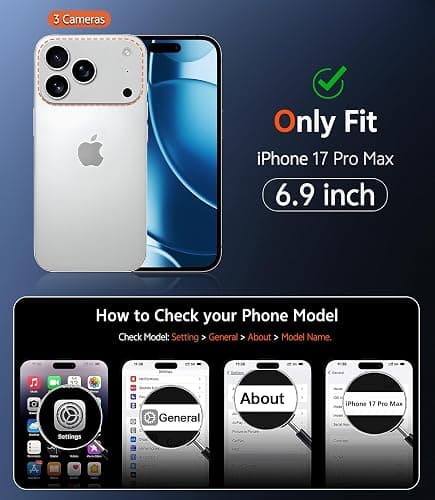 FNTCASE for iPhone 17 Pro-Max Case: Clear Magnetic Phone Cases with Screen Protector Compatible with Magsafe Slim Anti Yellowing Rugged Shockproof Protective Transparent Cell Cover (A-Clear) thumbnail 2