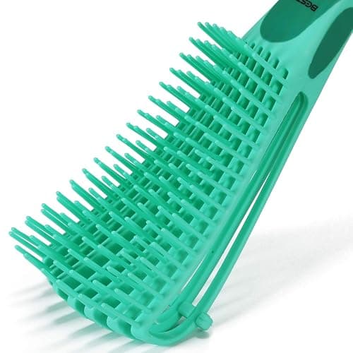 BESTOOL Detangling Brush for Black Natural Hair, Curly Hair Afro 3/4abc Texture - Faster and Easier Detangle Wet or Dry With No Pain (Green) thumbnail 6