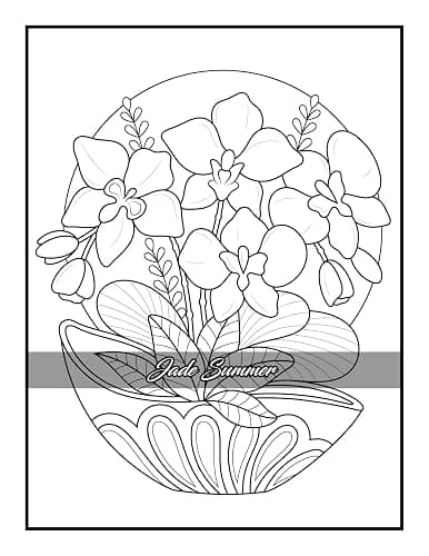100 Flowers: An Adult Coloring Book with Bouquets, Wreaths, Swirls, Patterns, Decorations, Inspirational Designs, and Much More! thumbnail 12