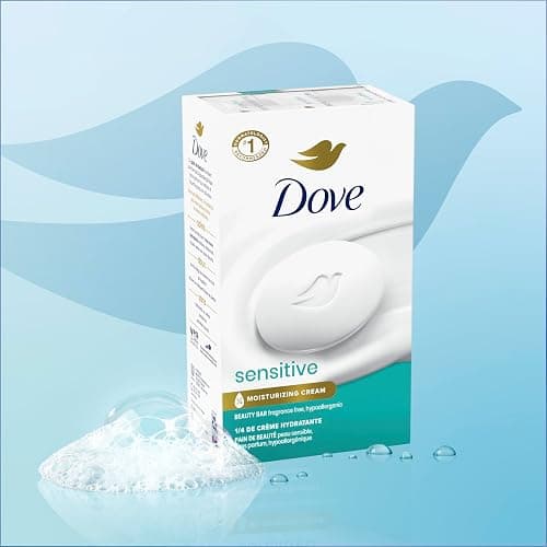 Dove Beauty Bar Soap Sensitive, 8 Bars for Sensitive Skin, Fragrance Free and Hypoallergenic 3.75 oz thumbnail 7