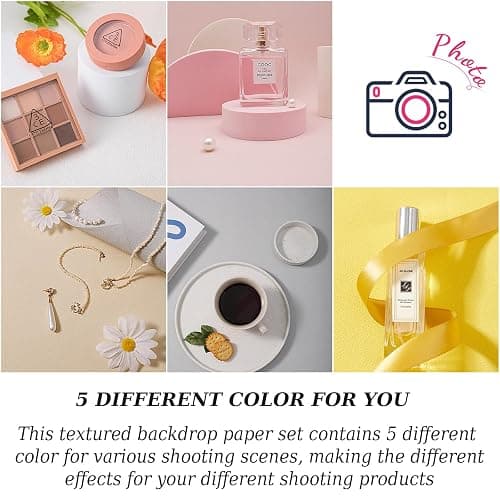 5PCS Backdrop Photography Background, 28x39Inch Cotton Thicken Suede Textured Solid Morandi Color Photography Backdrop for Photo Video Studio, EOAJAFOU thumbnail 6