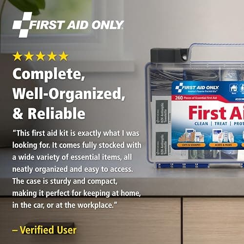 First Aid Only 91248 OSHA-Compliant First Aid Kit, All-Purpose 50-Person Emergency First Aid Kit for Business, Worksite, Home, and Car, 260 Pieces thumbnail 9