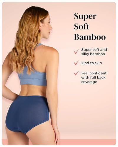 Bea 6-pack Bamboo High Waisted Women's Underwear - Super Soft, Breathable, Slight Tummy Control Knickers thumbnail 3