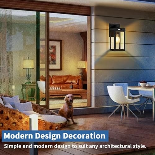 Solar Wall Lights Outdoor with 3 Lighting Modes & Motion Sensor, Solar Porch Light with 2 Bulbs, Waterproof Outdoor Wall Sconce Lantern Lamp Fixture for Garage Porch Shed Barn Yard Garden Front Door thumbnail 8
