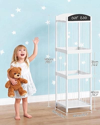 CHOEZON Stuffed Animal Storage, Stuffed Animal Organizer with Elastic Cords, Zoo Stuffed Animal Holder, Toy Storage Organizer, for Living Room, Nursery, Bedroom, Playroom, White TCW44WB thumbnail 3