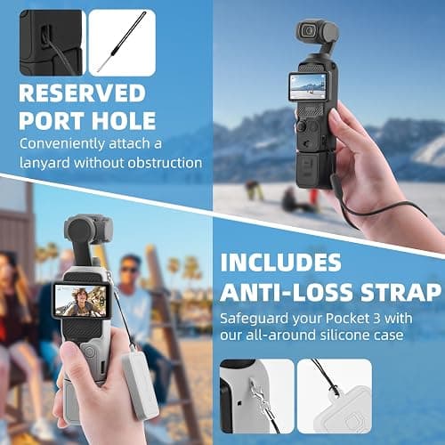BRDRC Pocket 3 Silicone Cover, For Xtra Muse Protective Case Lens Protector Scratch-Resistant Sleeve Skin Compatible with DJI OSMO Pocket 3 Creator Combo/Xtra Muse Accessories (Pink) thumbnail 3