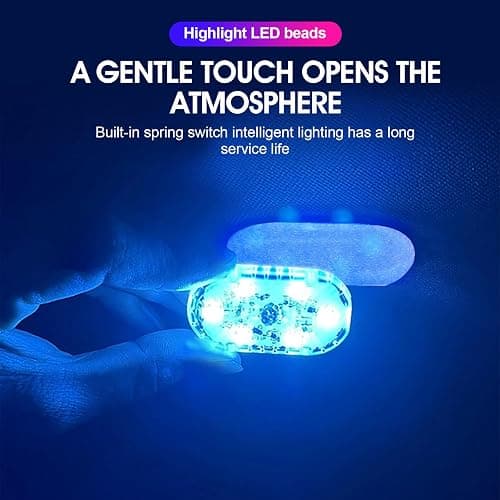 NEOVSUNY 4 Stück Auto Led Innenbeleuchtung, Magnetisch LED USB Touch Licht RGB 7 Farben Einstellbar Innenraum Ambientebeleuchtung für Auto Wiederaufladbaren Mobilen Touch Zubehör Innenraum Nachtlicht thumbnail 4