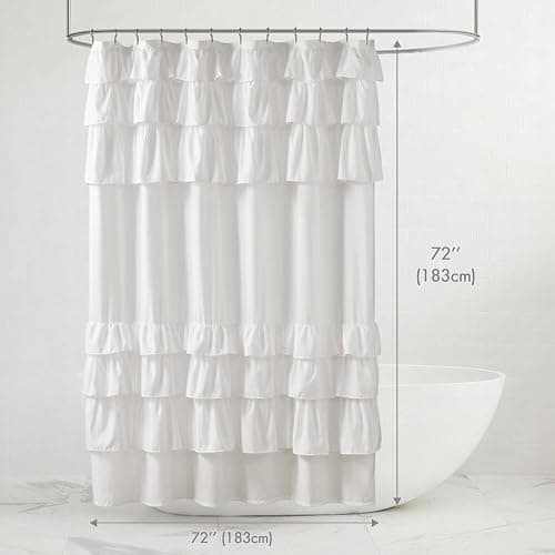  White Shower Curtain thumbnail 2