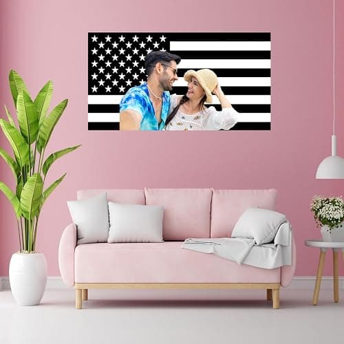 Custom American Flag 3x5ft Personalized Black Flags Customizable Flag with Photo Text Funny Poster for Bedroom Livingroom Dorm (Black flag) thumbnail 2