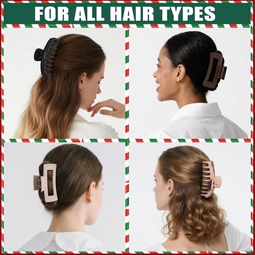 TOCESS 8 Pack Big Hair Claw Clips for Women Large Claw Clip for Thin Thick Curly Hair 90's Strong Hold 4.33 Inch Nonslip Matte Jumbo Hair Clips (8 Pcs) thumbnail 5