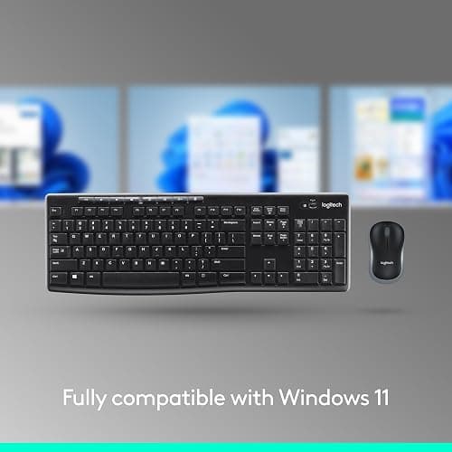 Logitech MK270 Wireless Keyboard and Mouse Combo for Windows, 2.4 GHz, 8 Multimedia Keys, PC, Laptop, Wireless Keyboard Compact Mouse Combo - White thumbnail 8