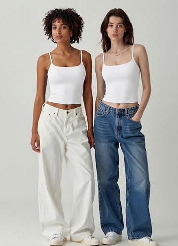 Avidlove Tank Tops for Women Square Neck Spaghetti Strap Double Lined Y2K Going Out Camisole Top Cute Summer Trendy Outfits thumbnail 3