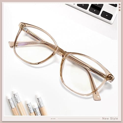 Madison Avenue Blue Light Blocking Glasses Anti Eyestrain UV Glare Blue Light Glasses for Women with Case, TV Phone Computer Gaming Eyeglasses (Coffee Brown) thumbnail 6