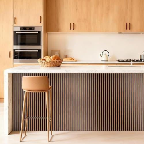 TONOR Wood Slatwall Panels, 4 Pack 47.2" x 23.6"/ 120 x60cm(31ft²) Acoustic Wall Panels, Wood Slat Acoustic Panels for Noise Cancelling and Home Decor, Living Room, Bedroom, Office, Room Decor, Walnut thumbnail 8