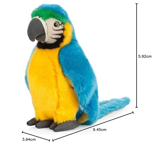 Living Nature Soft Toy - Plush Macaw Bird, Parrot Red or Blue (24cm) thumbnail 3