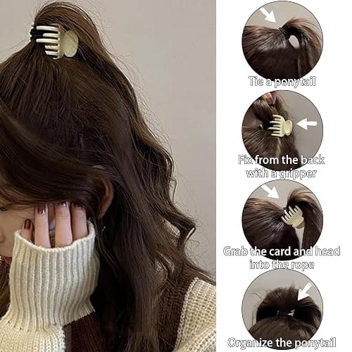 Small Claw Clips for Thin/Medium Thick Hair,12Pcs 1.5 Inch Mini Matte Tiny Jaw Clips for Women Girls 4 Style Nonslip thumbnail 7