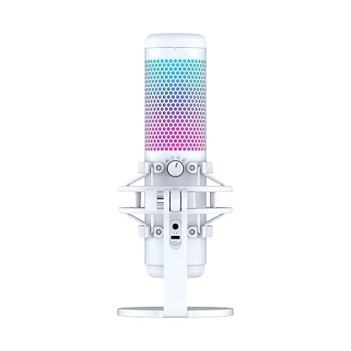 HyperX QuadCast S – RGB USB Condenser Microphone for PC, PS5, Mac, Anti-Vibration Shock Mount, 4 Polar Patterns, Pop Filter, Gain Control, Gaming, Streaming, Podcasts, Twitch, YouTube, Discord – White - White - QuadCast S White - Microphone thumbnail 21