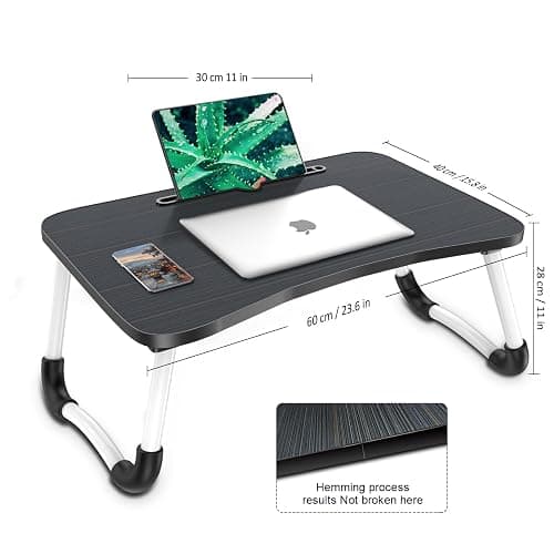 Zapuno Laptop Bed Desk, Foldable Laptop Tray Table with Tablet Slot, Lapdesk Laptop Stand for Bed Portable Standing Table for Bed Couch Floor thumbnail 3