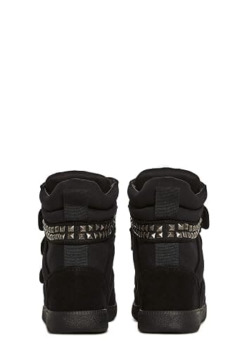 Dolls Kill Ambient Wedge Sneakers with Studs by Darker WAVS – Women’s Suede Platform Sneakers with Hook-and-Loop Straps thumbnail 6