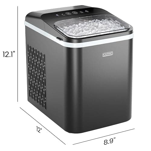 Iceman Compact Pebble Ice Machine, Countertop Nugget Ice Maker Produces Chewable Pellet Ice in 8 Minutes, Makes 26lbs/Day, One-Touch Cleaning Function with Ice Scoop/Basket Included – Black thumbnail 2