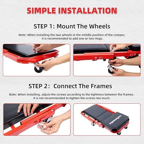 WheelX Mechanic Creeper 40inches 3-in-1 Z Seat 480lbs Capacity, Foldable Garage Chair Adjustable Rolling Folding with 6pcs Wheels Roller, Lay Down Sit Lean Back, Under Car Shop Auto Repair Man Gift thumbnail 5