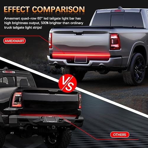 Amexmart 60 Inch Tailgate Light Bar Quad Row LED Tail Light Strip with Running Brake Reverse & Left Right Turn Signal - Flexible Strip - 60" Quad Row thumbnail 7