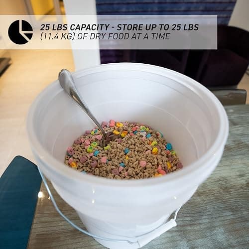 Yellow Ready Seal Lid and 5 Gallon Bucket for Dry Food Storage, BPA Free, Stackable, and Airtight Plastic Container for Cereal, Pasta, Rice, Flour, Beans, in Pantry or Kitchen Storage Organization thumbnail 7