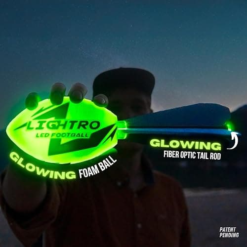 LIGHTRO - Foam Glow in The Dark Football - Super Bright - Smart LEDs - Batteries Included - Football Game for Kids 8 9 10 11 12 - A Perfect Birthday and Summer Gift thumbnail 3