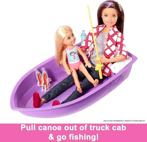 Barbie Camper, Doll Playset with 50 Accessories, Transforms into Truck, Boat & House, Includes Pool, 3-in-1 Dream Camper (Amazon Exclusive) thumbnail 4