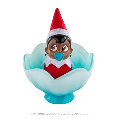 The Elf on the Shelf Frost Pips Mini Blooms Elf Baby Girl with Brown Eyes - Includes Frost Flower Cradle - for Ages 3 Years and Above - Image 1