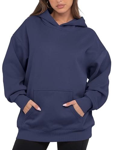 Womens Oversized Hoodies Fleece Loose Hooded Sweatshirt Fall Winter Outfits 2025 Trendy Clothes - Image 1