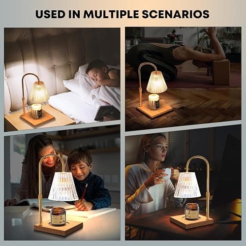Candle Warmer Lamp with Timer & Dimmer, Lampe Chauffe Bougie Adjustable Height for Scented Jar Candles, Flameless Wax Melter Warmer with 2 Bulbs, Safe Home Decor Gift for Women, Mother thumbnail 6