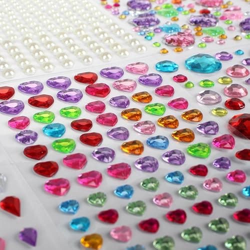 Gikboup 3521 Pieces Self Adhesive Jewels for Crafts, Gems Stickers for Kids, Flat Back Plastic Fake Jewels for Scrapbook Supplies and face gems thumbnail 7